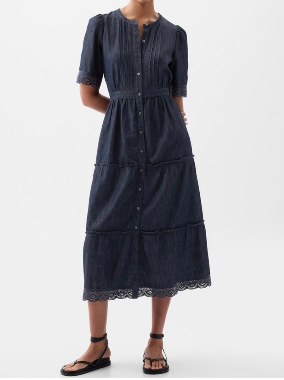 GAP Women's Dark Denim
Lace Midi Dress Size XS